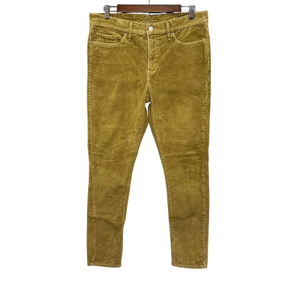 Levi's Corduroy Pants Size‎ 32 Mustard Yellow Skinny Mid Rise Boho Dark Academia